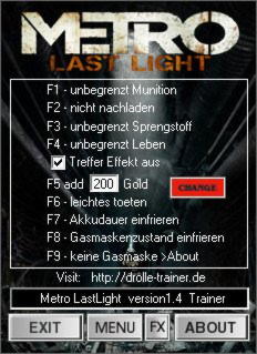 Metro: Last Light Trainer +9 v1.4 {dR.oLLe}