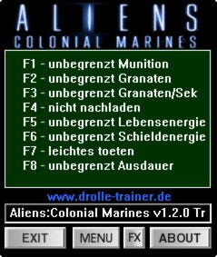 Aliens: Colonial Marines Trainer +8 v1.0 - 1.2.0 {dR.oLLe}