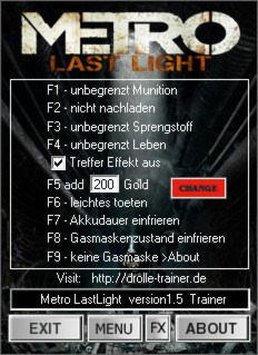 Metro: Last Light Trainer +9 v1.5 {dR.oLLe}