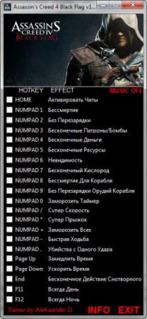 Assassin's Creed IV: Black Flag GAME TRAINER v1.07.2 +14 Trainer