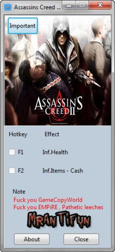 Assassin S Creed 2 Trainer 3 V1 0 Mrantifun Download Cheats Codes