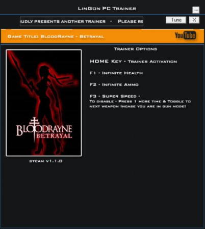 BloodRayne: Betrayal Trainer +3 v1.1.0 {LinGon}