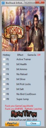 BioShock Infinite Trainer +8 Latest Steam {MrAntiFun}