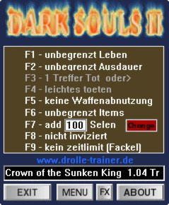 Dark Souls 2 Crown of the Sunken King Trainer +9 v1.04 {dR.oLLe}