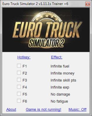 Euro Truck Simulator 2 Trainer +6 v1.11.1s {GRIZZLY}