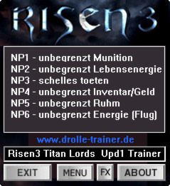 Risen 3: Titan Lords Trainer +6 Update 1 {dR.oLLe}