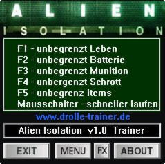 Alien: Isolation Trainer +8 v1.0 {dR.oLLe}