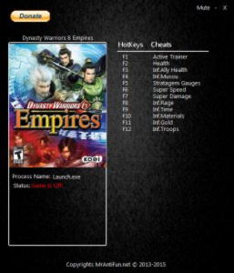 Dynasty Warriors 8: Empires Trainer +11 v1.0 {MrAntiFun}