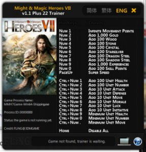 Might and Magic Heroes 7 Trainer +22 v1.1: 64 Bit {FLiNG}