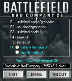 Battlefield: Bad Company 2 Trainer +6 v795745 {dR.oLLe}