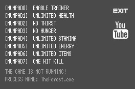 The Forest Trainer +7 v0.33 {LIRW GHL}