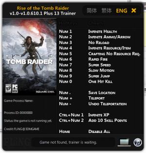 rise of the tomb raider trainer pc