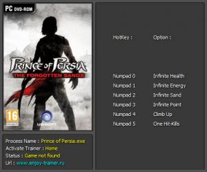 Prince of Persia: Forgotten Sands Trainer +6 v1.0 {Enjoy}