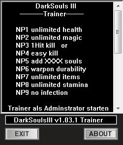 Dark Souls 3 Trainer +9 v1.03 - 1.03.1 {dR.oLLe}