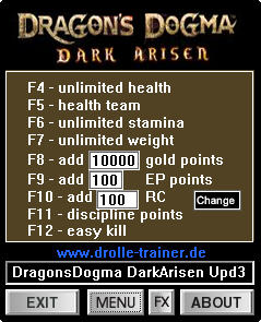 Dragons Dogma: Dark Arisen Trainer +9 v1.0-1.3 {dR.oLLe}