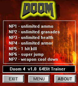 Doom 2016 Trainer +7 v1.0 {dR.oLLe}