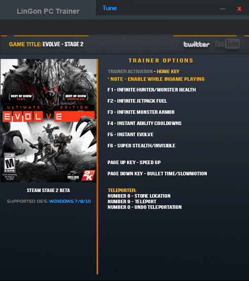 Evolve Trainer +10 Stage 2 Steam Up 15.07.2016 LinGon - download cheats ...