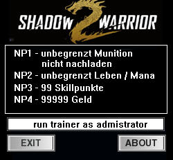 Shadow Warrior 2 Trainer +4 v1.0 {dR.oLLe}