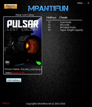 PULSAR: Lost Colony Trainer for PC game version 11.5 Beta
