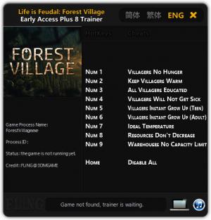 Life is Feudal: Forest Village Trainer for PC game version Updated 10.12.2016