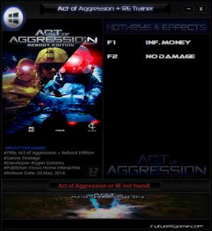 Act of Aggression - Reboot Edition Trainer for PC game version 2016.05.21