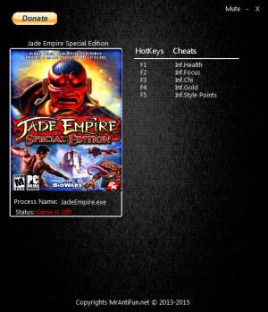 Jade Empire: Special Edition Trainer for PC game version Latest Origin