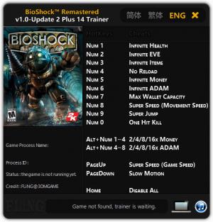BioShock Remastered Trainer for PC game version 1.0 - Update 2