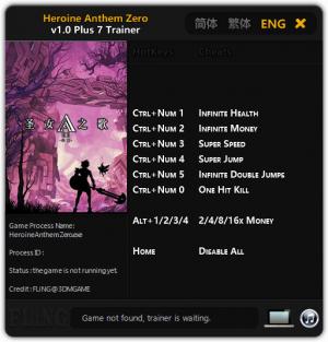 Heroine Anthem Zero Trainer for PC game version 1.0
