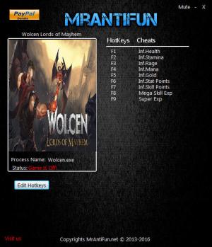 Wolcen: Lords of Mayhem Trainer for PC game version 0.3.4a