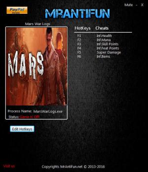 Mars: War Logs Trainer for PC game version 01.04.2017