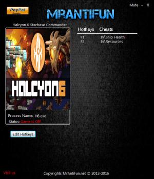 Halcyon 6: Starbase Commander Trainer for PC game version 1.2.1.2