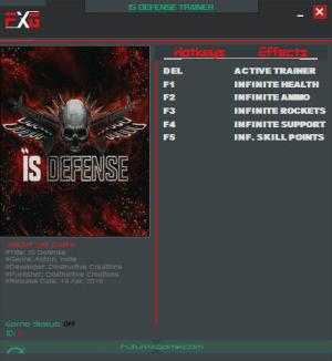 IS Defense Trainer for PC game version 1.0 - 1.5