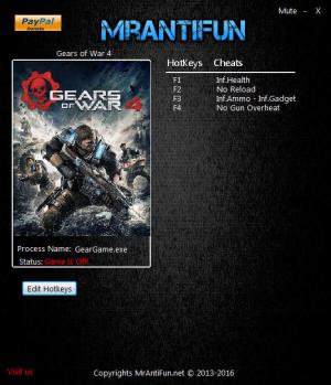 Gears of War 4 Trainer for PC game version 9.5.0.2