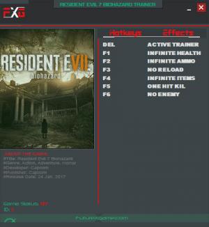 Resident Evil 7: Biohazard Trainer for PC game version 1.01