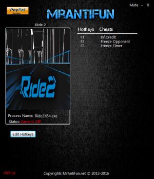 Ride 2 Trainer for PC game version 1.0.0.1