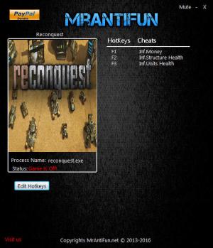 Reconquest Trainer for PC game version 1.838