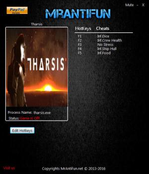Tharsis Trainer for PC game version 08.10.2016 64bit
