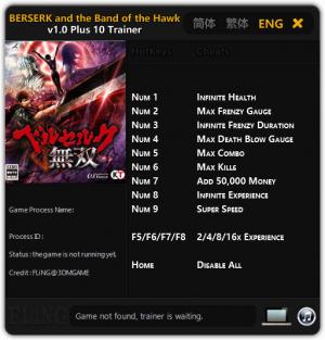 Berserk and the Band of Hawk Trainer for PC game version 1.0