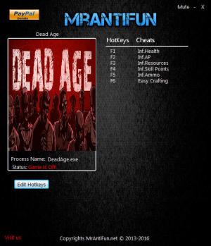 Dead Age Trainer for PC game version 1.00