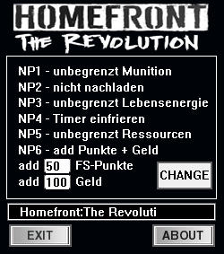 Homefront: The Revolution Trainer for PC game version 6.03.17