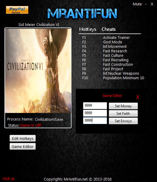 Civilization 6 Trainer 1.0.0.341