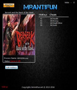 Berserk and the Band of Hawk Trainer for PC game version 1.0