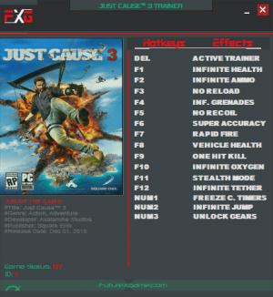 Just Cause 3 Trainer for PC game version 1.05