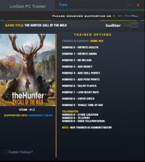 theHunter: Call of the Wild Trainer for PC game version 1.02
