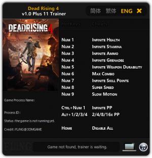 trainers for dead rising 4 ps4