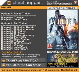 Battlefield 4 Trainer for PC game version 03.21.2017 32bit