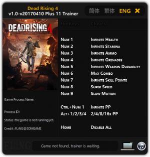 Dead Rising 4 Trainer for PC game version 1.0 - 2017.04.10