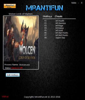 Wolcen: Lords of Mayhem Trainer for PC game version 0.4.0