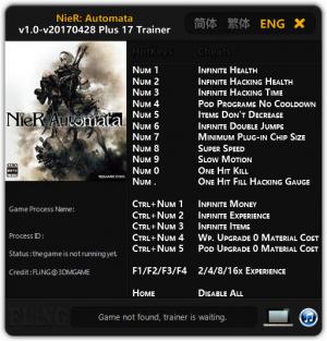 NieR: Automata Trainer for PC game version 1.0 - 28.04.2017