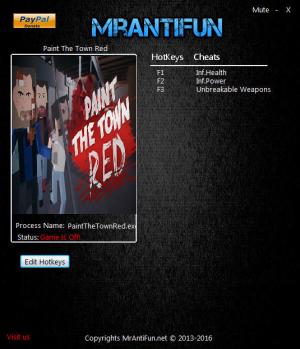 Paint The Town Red Trainer for PC game version 0.8.8 64bit